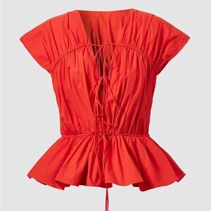 TOVE Thea Gathered Organic Cotton in Red